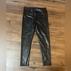 Bagatelle Black Faux Hi Rise Leather Leggings